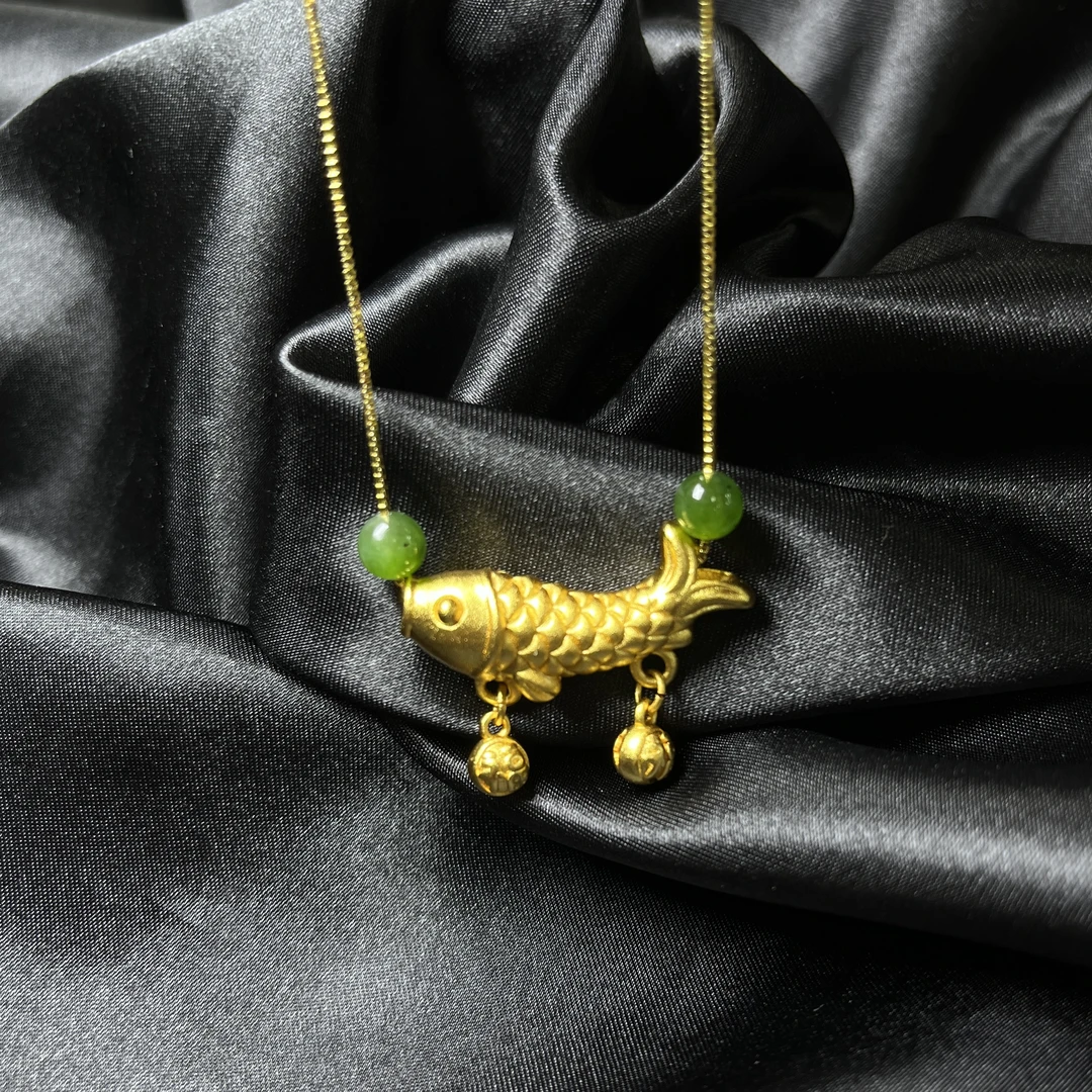 和田玉珠子金鱼吊坠Y1699A赠链礼盒(多样性发)
