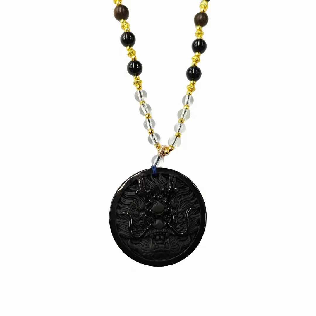 黑曜石龙牌吊坠E02-25赠链礼盒（多样性发）