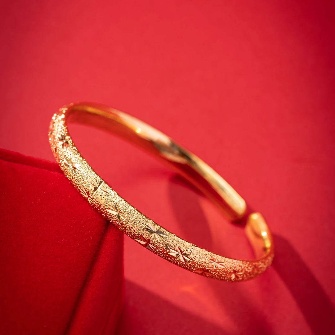 钨金手镯 R【苗.金.专柜正品】女款金色经典手镯