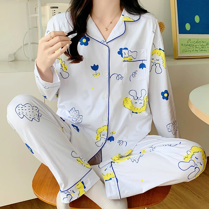 纯棉产后月子服长袖薄款春夏季透气喂奶孕妇睡衣套装产妇哺乳衣