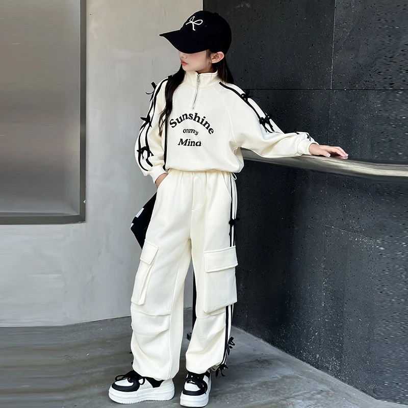 女童秋装运动套装2025新款中大童洋气时髦儿童休闲两件套省心穿搭