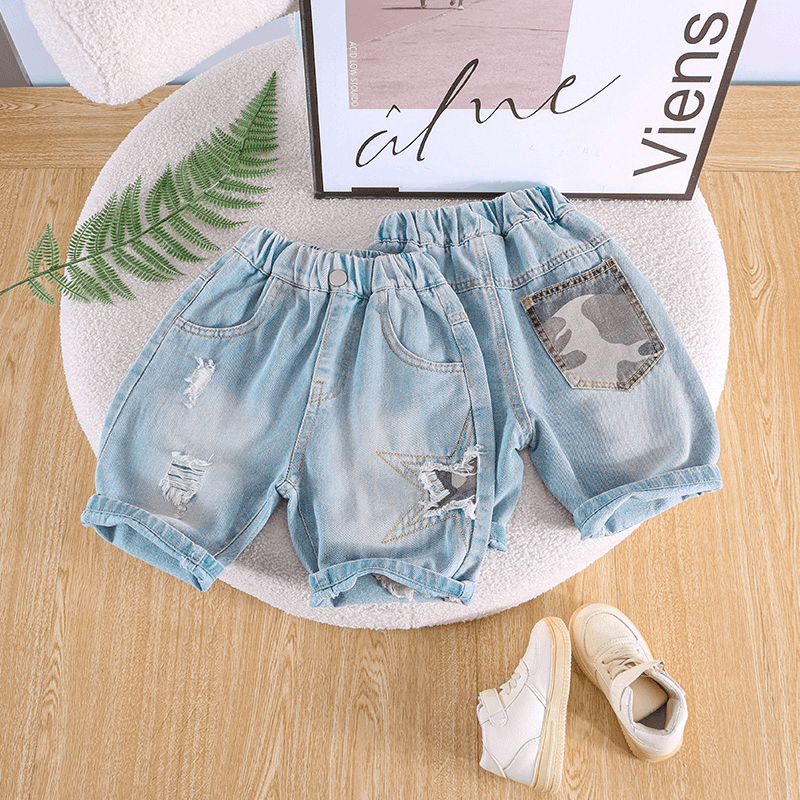 男童牛仔短裤夏季2024新款儿童宝宝中裤休闲五分中小童百搭裤子潮