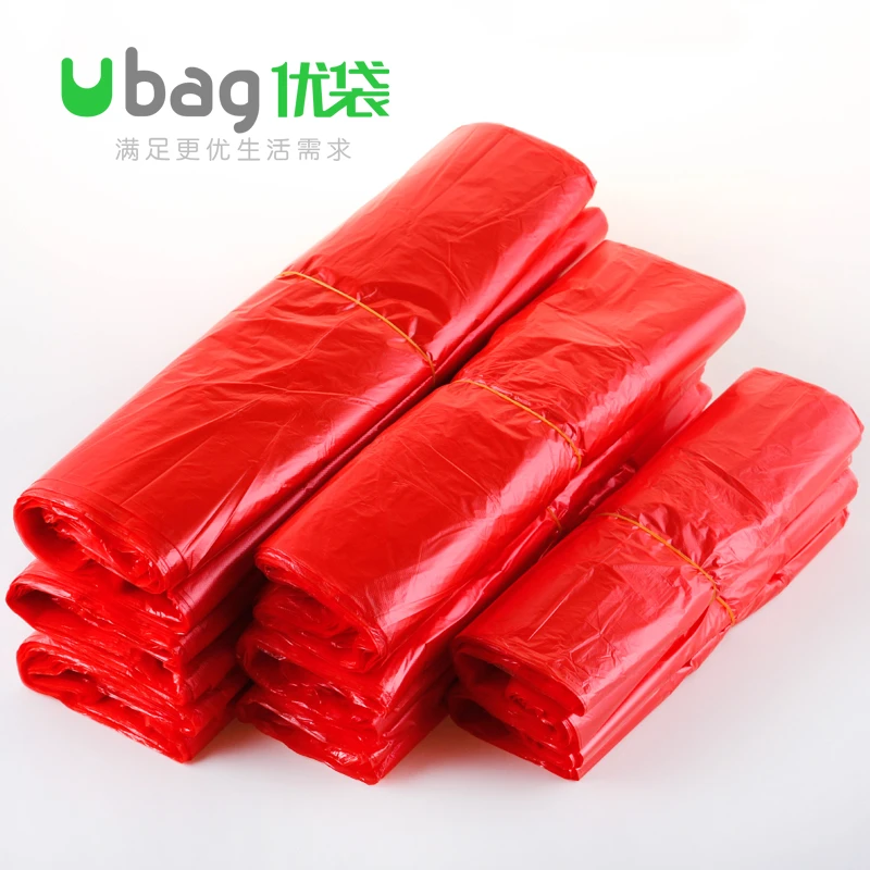 加大红色加厚塑料袋超市手提背心袋子大中小号水果蔬菜方便袋