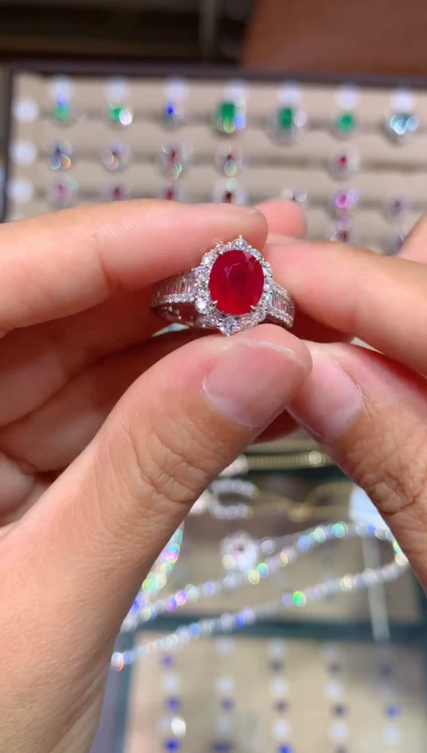 【闪购商品】红宝石戒指18K金镶嵌2.4CT 缅甸 45号