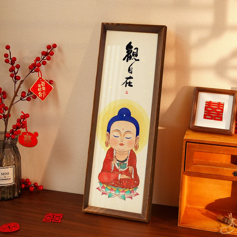 【观自在】长条款国潮原创设计客厅卧室餐厅玄关简约书法画