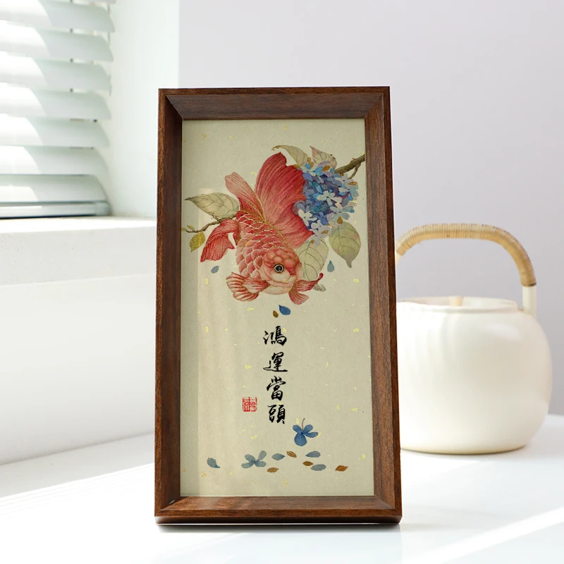 【鸿运当头】短长条款书法摆台文艺书法桌面摆件高级感简约