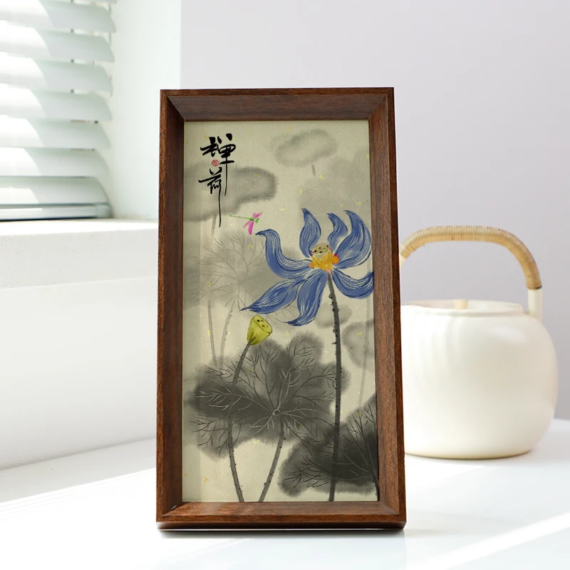 【禅荷】短长条款书法摆台文艺书法桌面摆件高级感简约