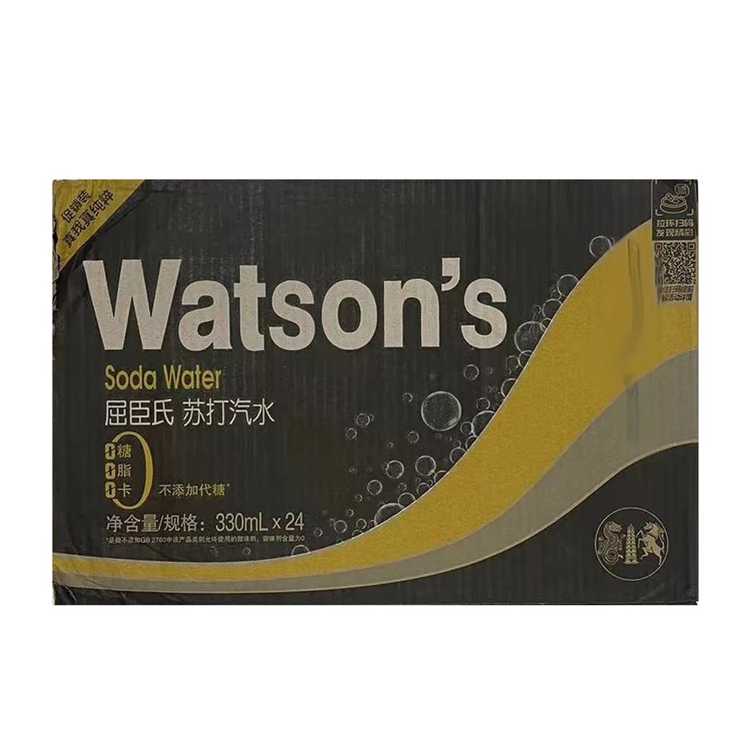 Watson‘s/屈臣氏原味无糖苏打汽水330ml*24瓶/箱