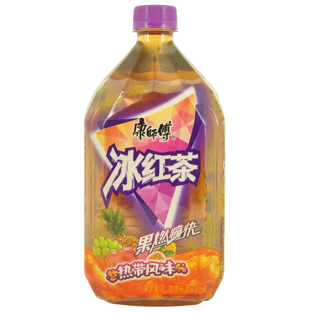 康师傅冰红茶热带水果味 1L*12瓶/箱夏日必备饮品