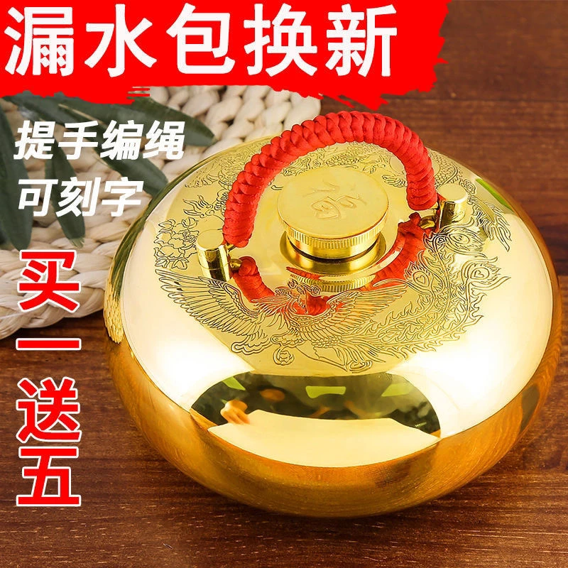 纯铜加厚汤婆婆子暖被窝暖脚壶铜壶烫背注水金属热水袋烫捂子取暖