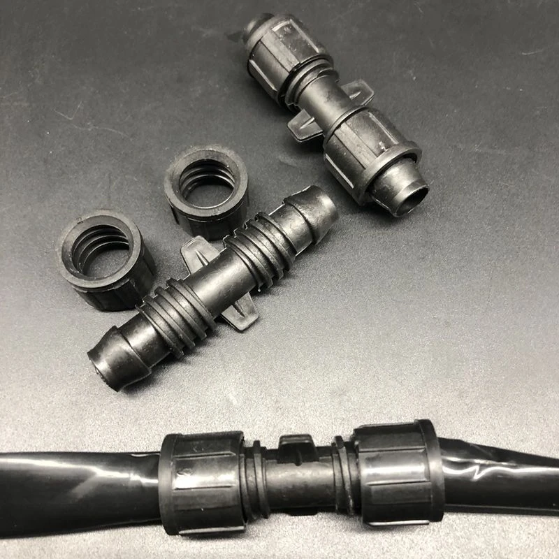 16贴片滴灌带锁母直接 16迷宫滴灌带直接接头 4分锁母直接 接头nu