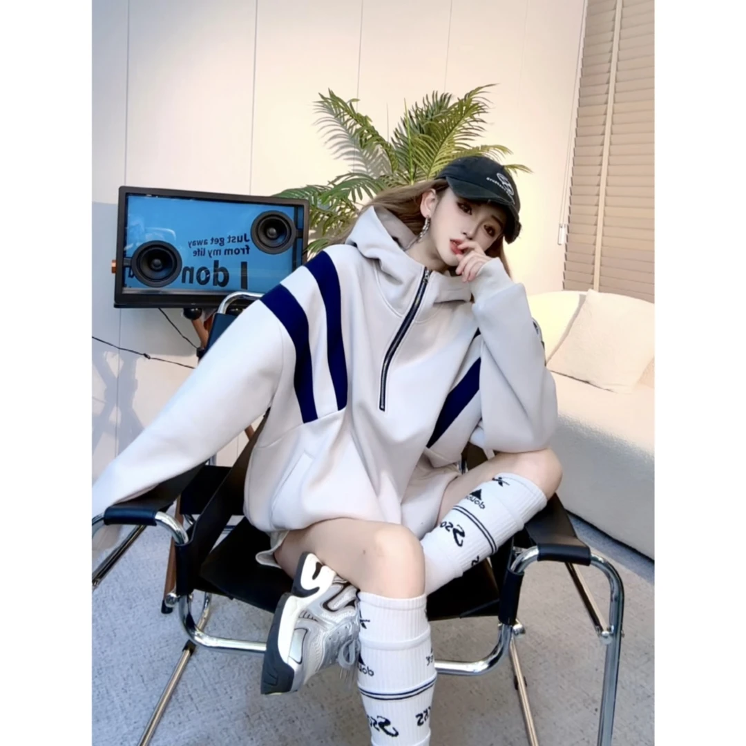 【INCC】2024秋冬新款加绒卫衣ins美式连帽字母设计感休闲上衣Y171