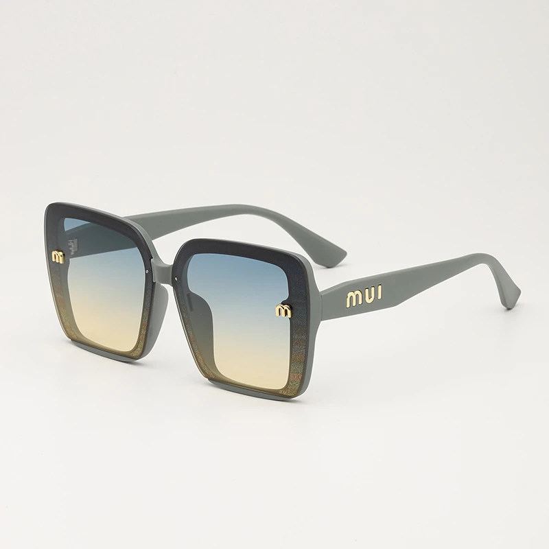 2025年新款复古偏光太阳镜镶闪光粉防紫外线渐变色墨跑步太阳镜