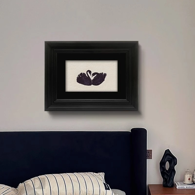 《黑天鹅》轻法式复古卧室装饰画高级感客厅背景墙挂画中古风壁画