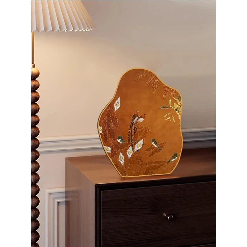 喜鹊如意中古摆台装饰摆件客厅摆画电视柜玄关柜新中式高级感摆件