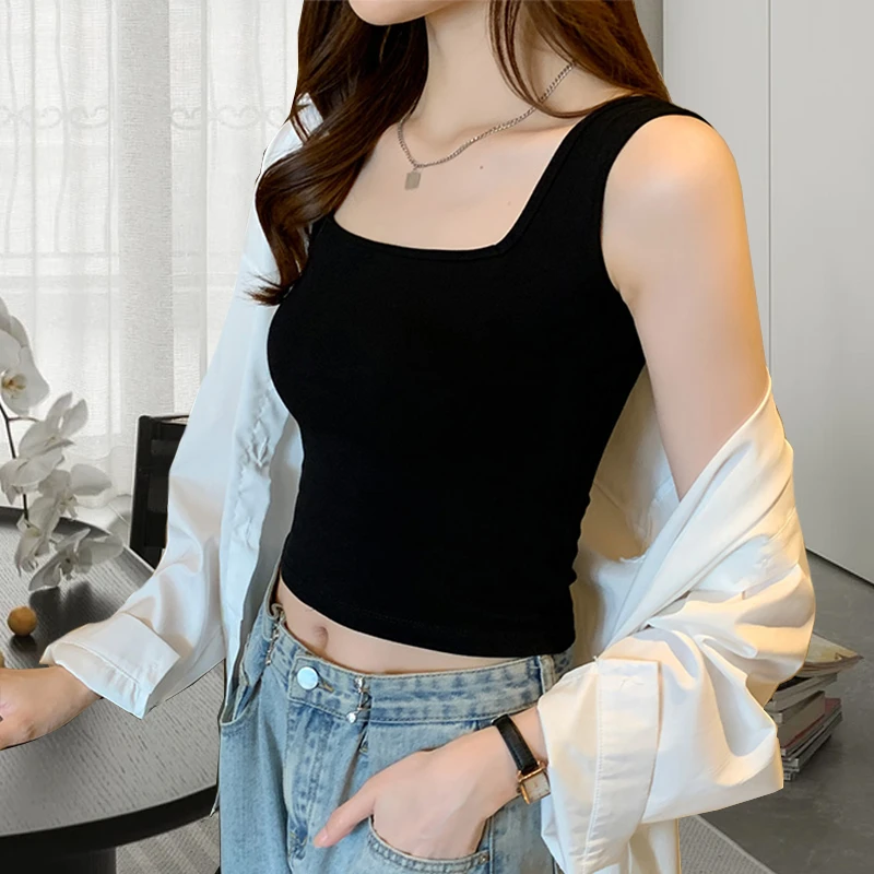 黑色短款吊带背心女2025新款夏季工字打底内搭无袖高级感修身上衣