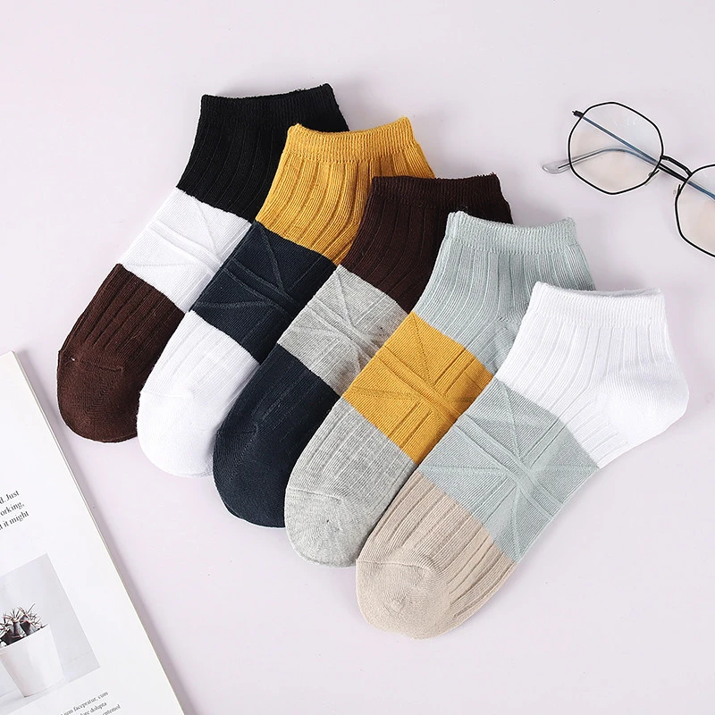 袜子男双针短袜吸汗透气薄款防臭棉袜男士短袜纯色短袜低帮浅口袜