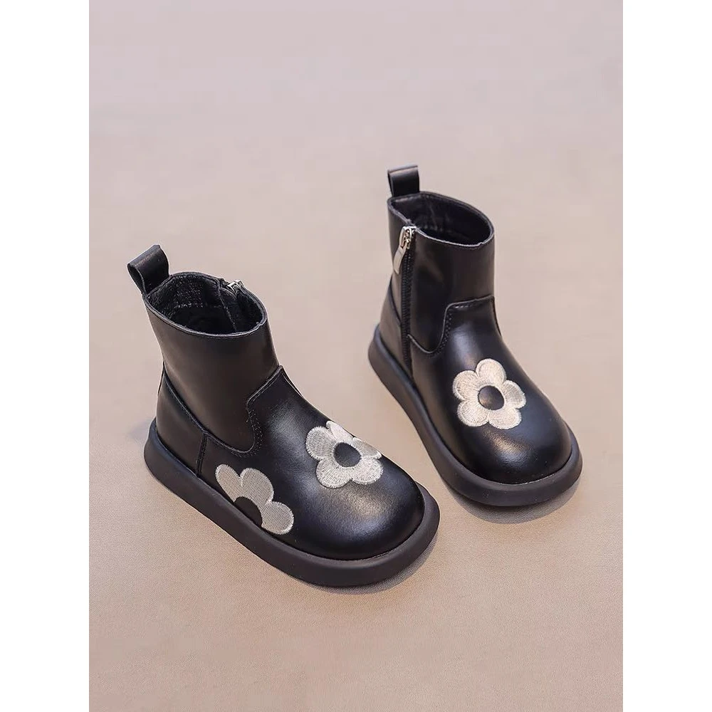 【新疆包邮】5827秋季短靴男女童时尚乌市发货高帮秋冬