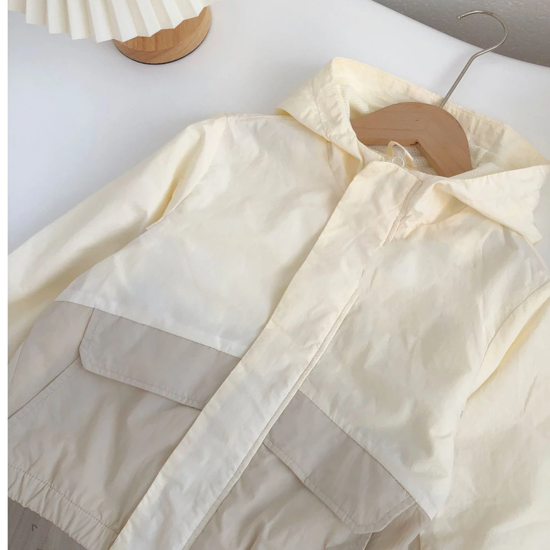 TUBN35儿童拼接休闲连帽外套