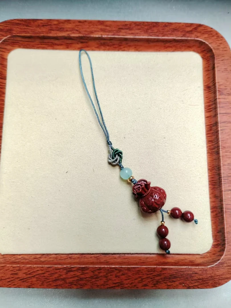 含辰砂工艺品【田园刘娟】紫金砂钱袋挂件