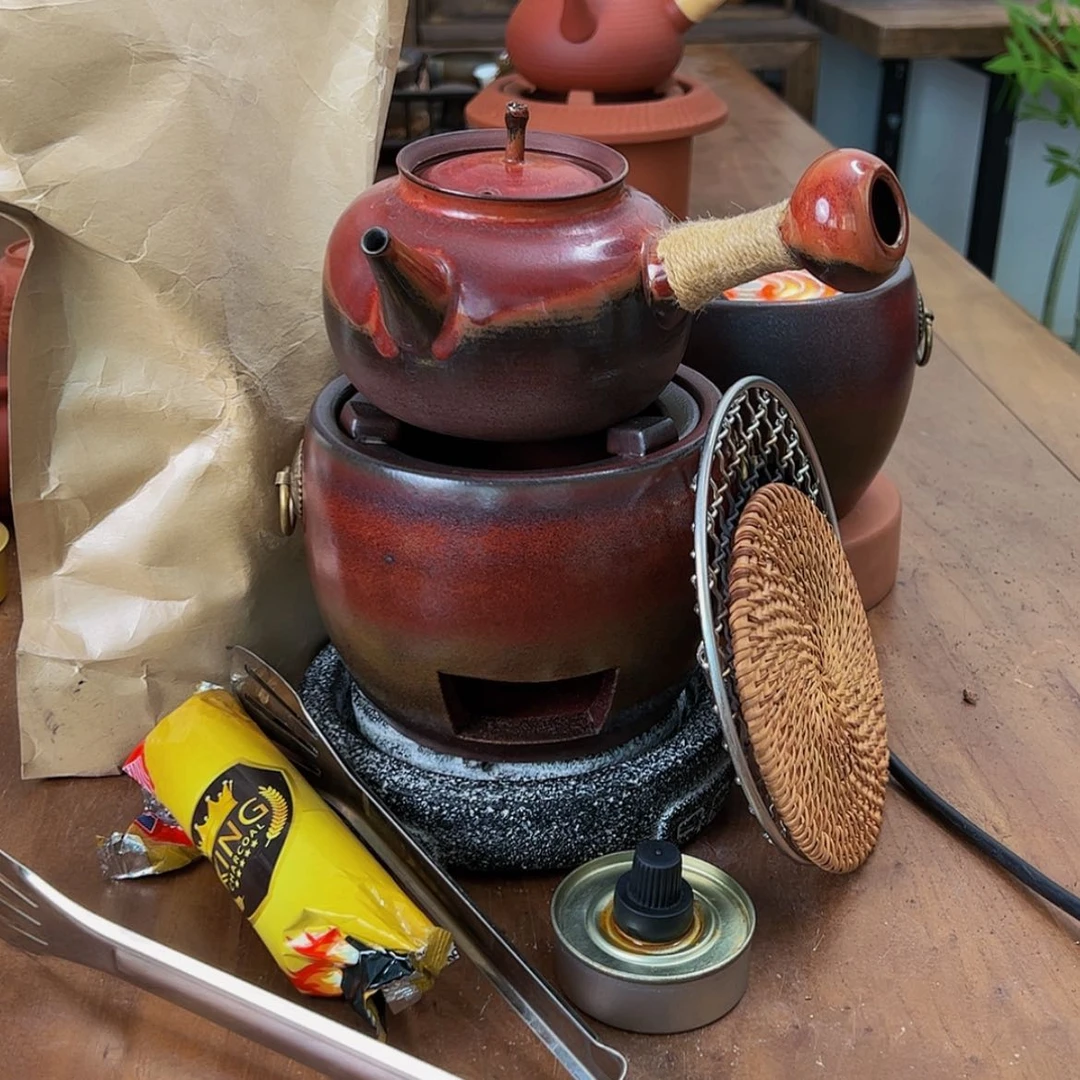 【闪购商品】复古炉加苹果壶9件套