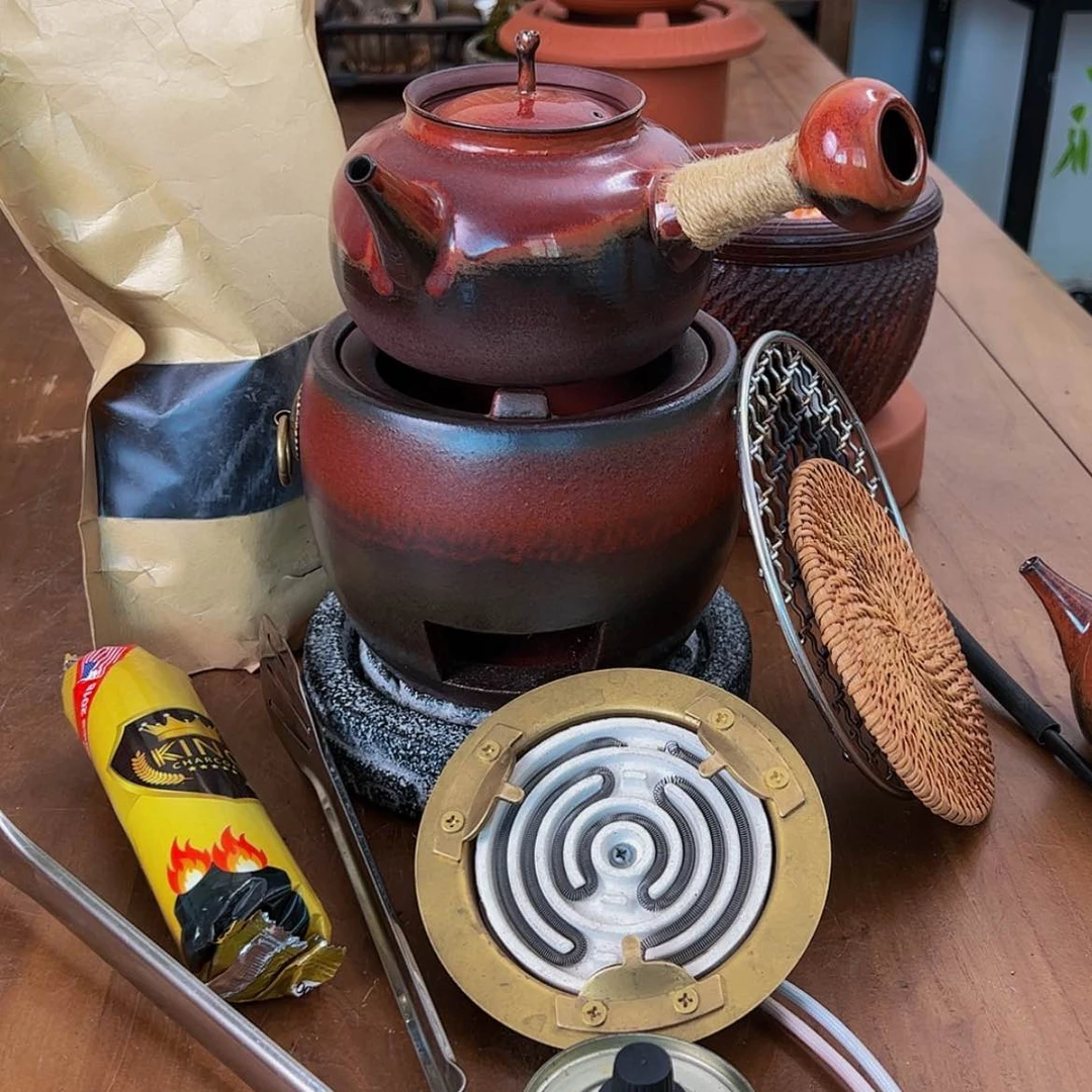 【闪购商品】复古炉加苹果壶加新款电炉10件套