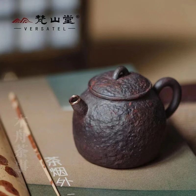 梵山堂柴烧纯手工紫砂壶景德镇手捏小品壶功夫茶具单泡茶壶120ml