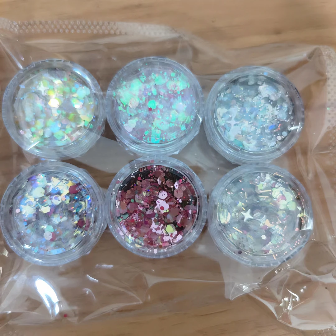 6色微光星河亮片2024流行美甲饰品超闪