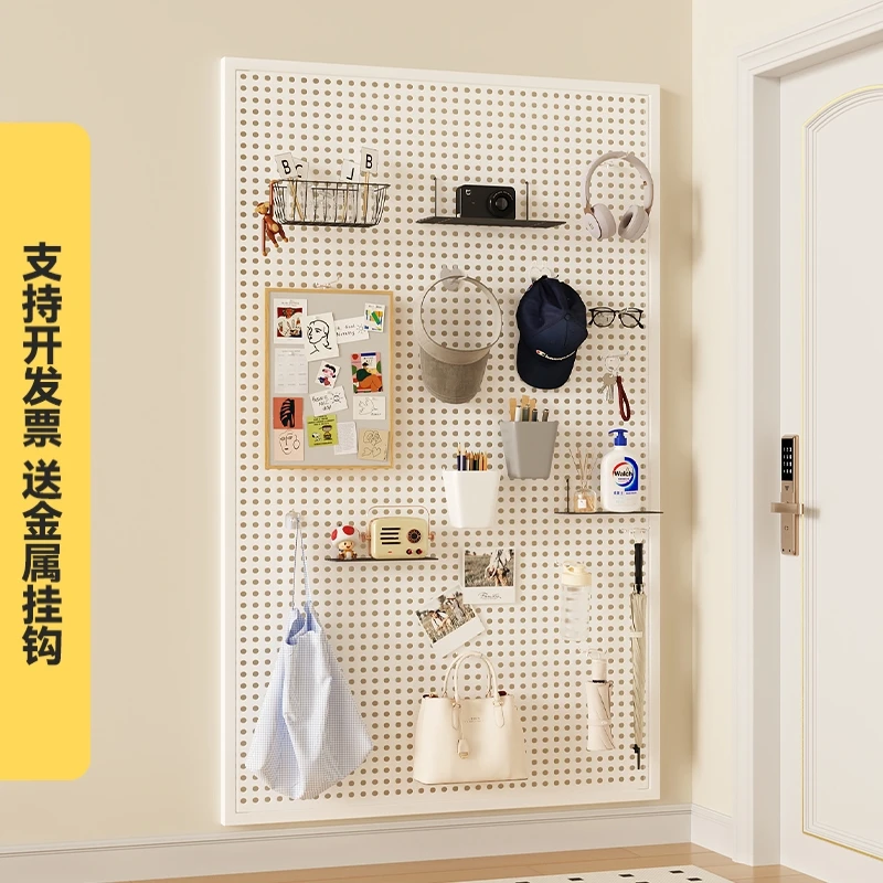 圆孔洞洞板置物架墙上铁艺冲孔板墙面收纳金属入户玄关万能挂墙架