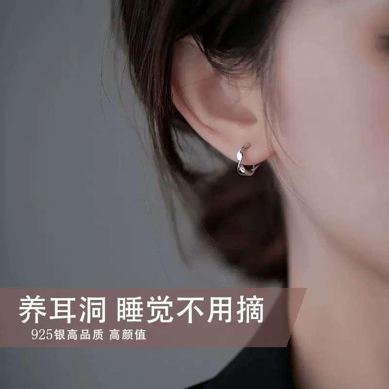 铜合金耳饰 养耳洞耳钉女素圈小耳环睡觉不用摘耳圈耳扣耳骨钉