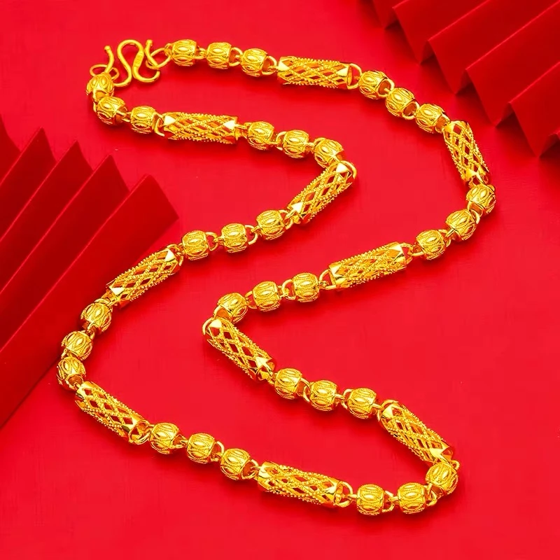 合金项链 精工镂空项链时尚百搭大气男款