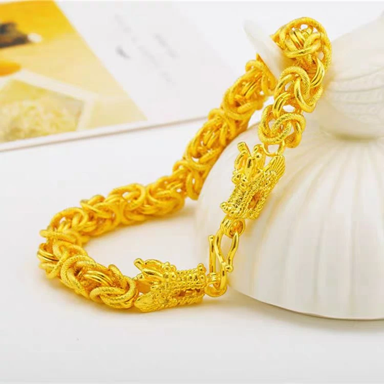 合金手链 精工龙骨手链 双龙头霸气手链男款复古