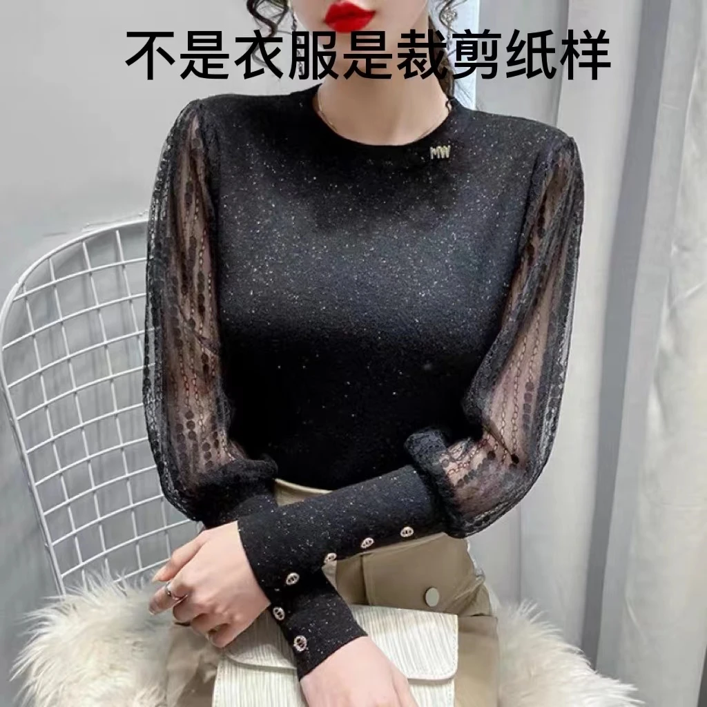 C8804纸样女士圆领泡泡袖小衫打底衫裁剪纸样