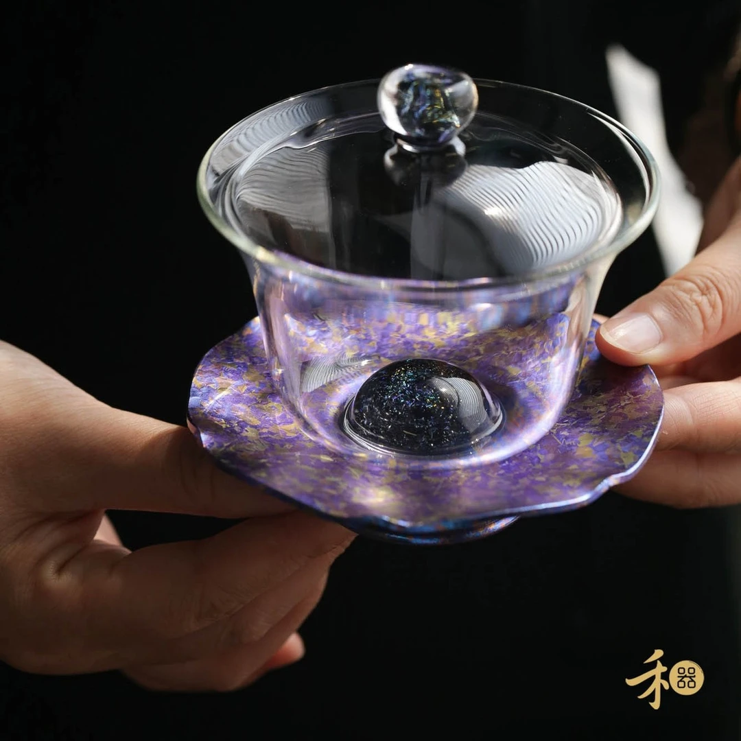 禾器禾器 —棠韵曜辰玻璃盖碗钛系列高端盖碗手工耐热高端盖碗