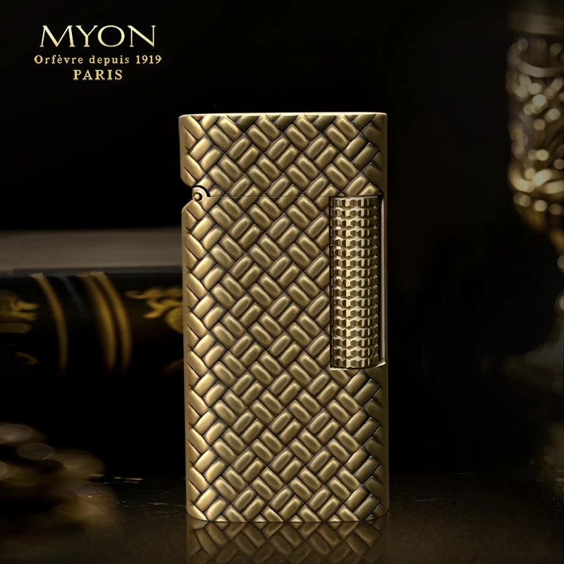 商城~M710爵士待机王编织纹原铜款一机一码MYON欧洲勉牌创意煤油