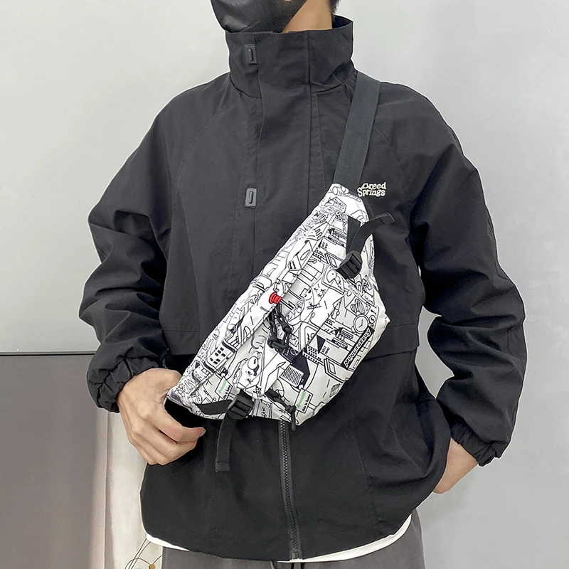 胸包男韩版潮学生日系休闲斜挎包潮牌运动挎包男士包包腰包单肩包