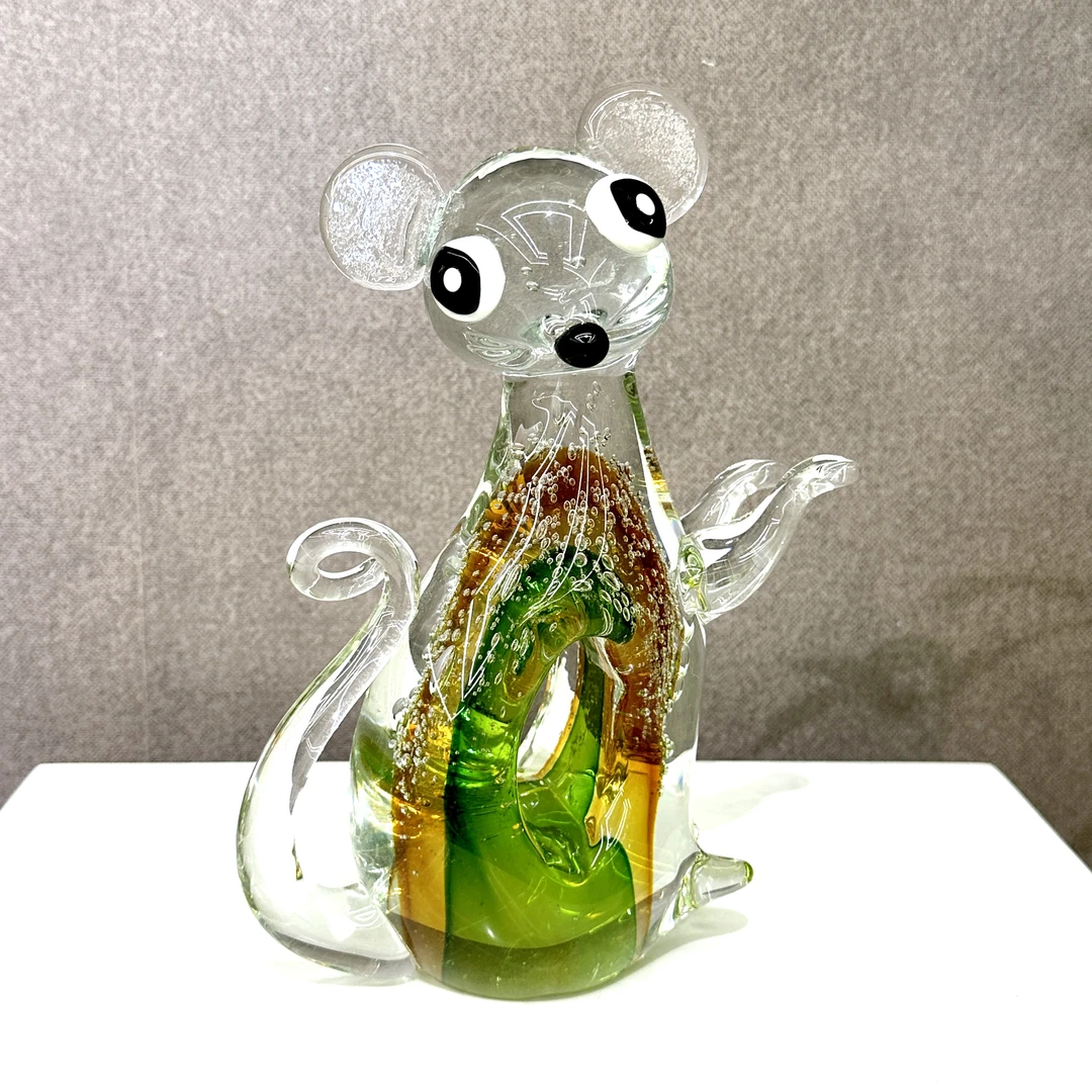 【摩登良品】手工琉璃生肖系列琉璃鼠套色工艺现代简约新中式装饰