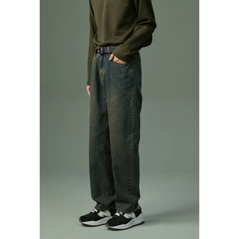 春秋牛仔裤2024新款宽松直筒百搭休闲裤男痞帅高级感长裤子FAK0S