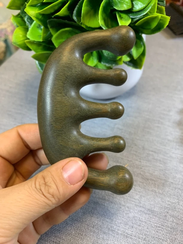 多功能按摩梳子正宗五齿木梳子宽齿疏通刮痧舒筋活络木香防静电