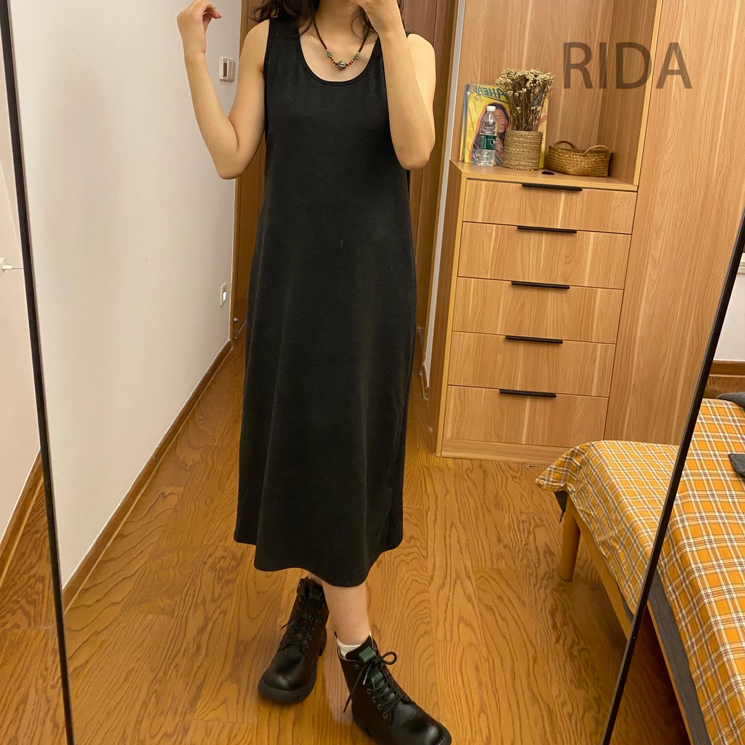 日褡毛衣马甲裙I11休闲百搭小众复古设计感纯色2577-1清