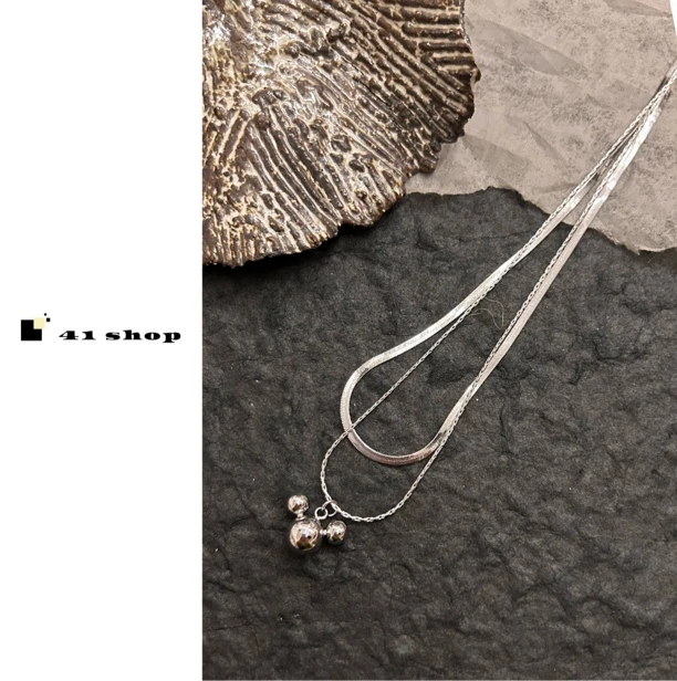 钛钢项链 A280 米奇双层项链