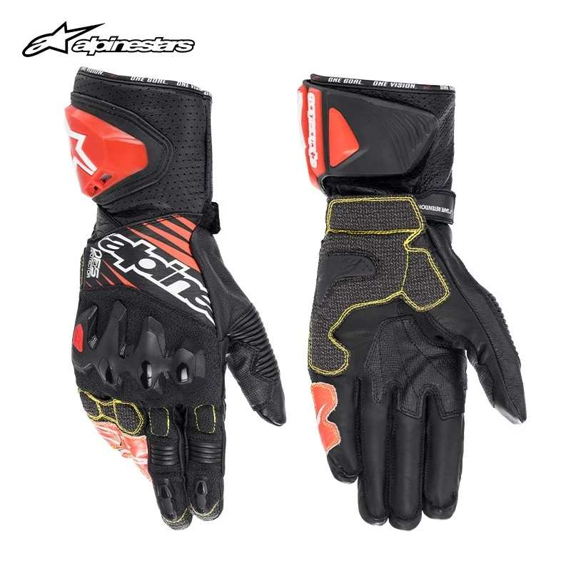 a星alpinestars摩托车手套专业赛道竞技手套袋鼠皮机车长款手套