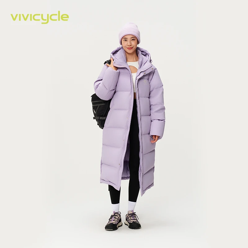 VIVICYCLE中长款宽松休闲情侣女秋冬经典外套羽绒服服