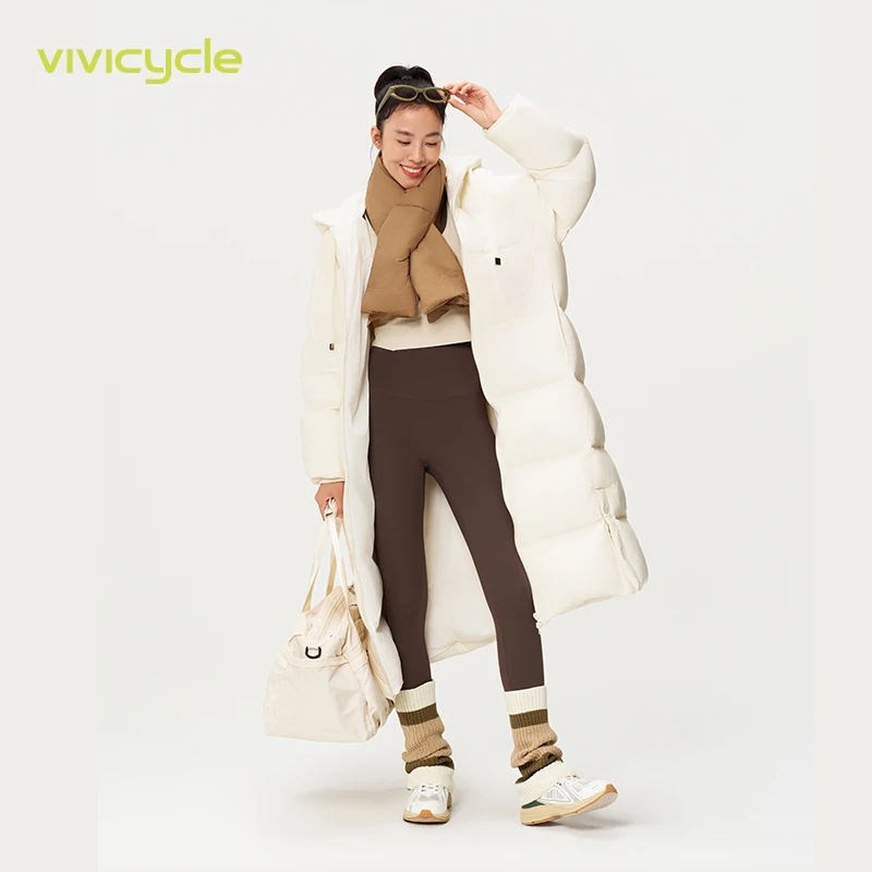 VIVI CYCLE 冬季新款长款白鹅绒服宽松休闲情侣保暖羽女