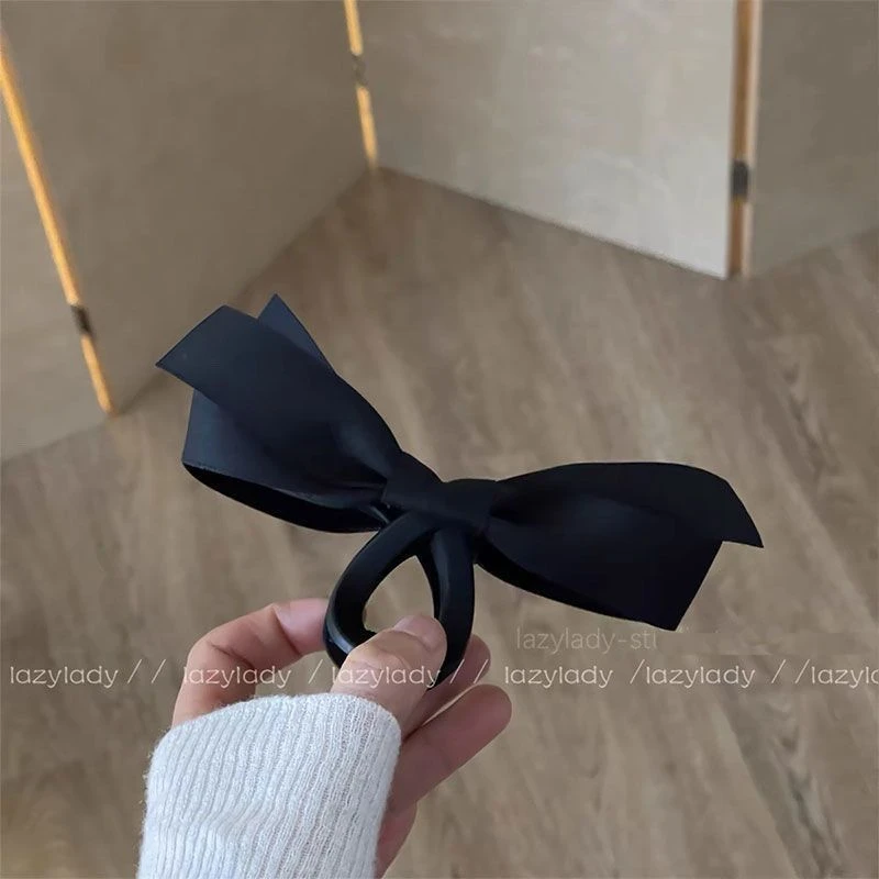 基础但精致~高货 百搭简约蝴蝶结丝带抓夹 俏皮优雅大号鲨鱼夹女
