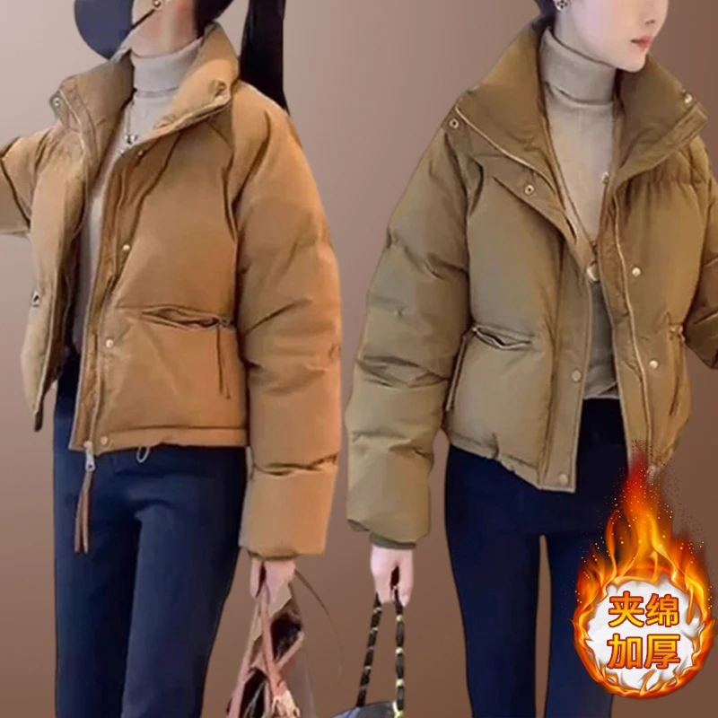 2025新款冬季棉袄女款夹绵加厚小个子短款棉服时尚减龄保暖短外套