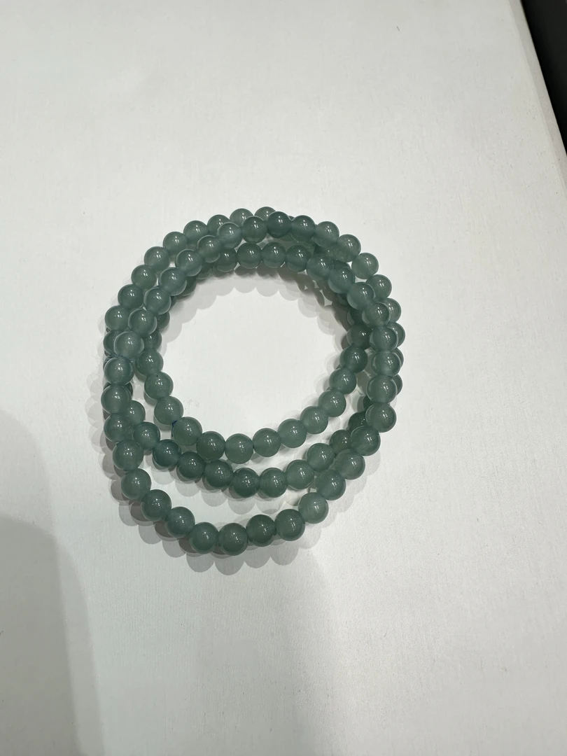 高品质缅甸翡翠A货卡6毫米蓝水多圈