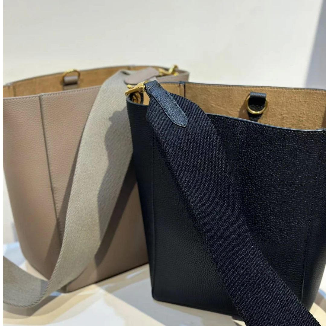 大容量水桶包纯色高级单肩包【19193】