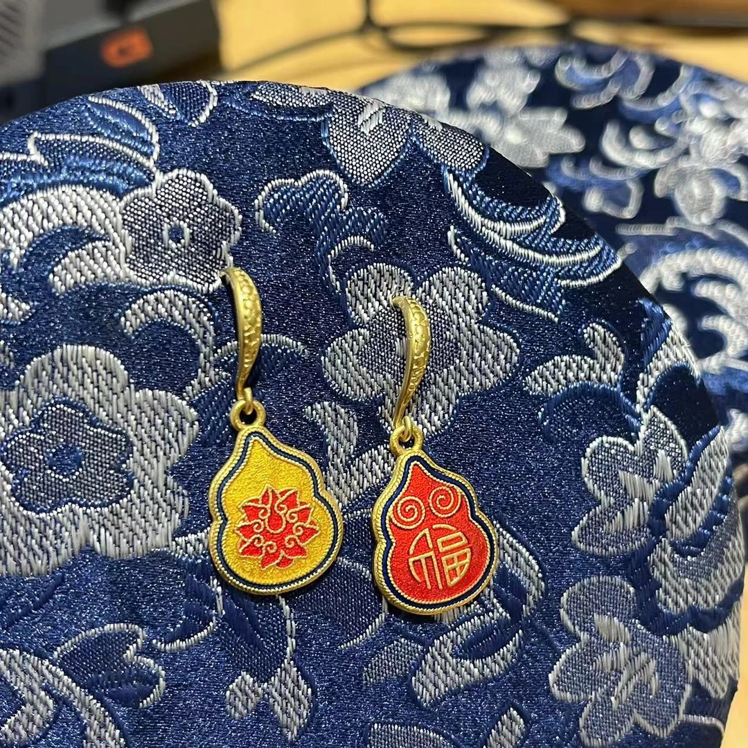 非金属珐琅耳饰 福字耳饰【哎呦配16929】