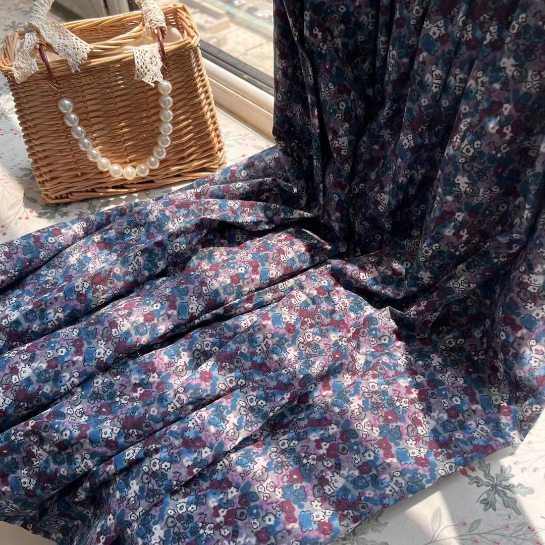 15121【哎呦家】苏菲细褶中长裙